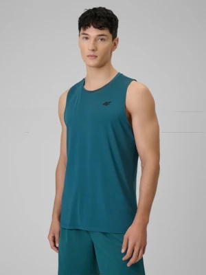 Męska koszulka treningowa bez rękawów 4F 4FWSS26TFSLM0744 - turkusowa