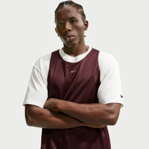 Męska koszulka treningowa do koszykówki z siateczki Nike Standard Issue - Czerwony