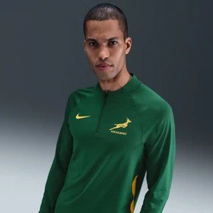 Męska koszulka treningowa z zamkiem 1/4 Nike Rugby Springboks - Zieleń