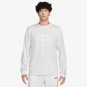 Męska koszulka z długim rękawem do biegania Dri-FIT Hyverse Nike Track Club - Szary