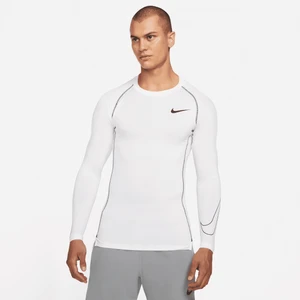 Męska koszulka z długim rękawem i o przylegającym kroju Nike Pro Dri-FIT - Biel