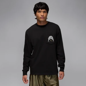 Męska koszulka z długim rękawem, półokrągłym dekoltem i kieszenią Jordan Brooklyn Realtree - Czerń