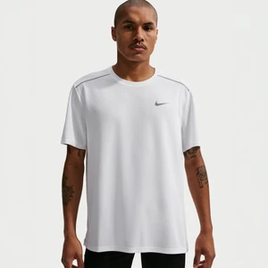 Męska koszulka z krótkim rękawem do biegania Dri-FIT Nike Miler - Biel