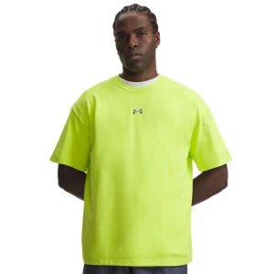 Męska koszulka z krótkim rękawem Under Armour UA M HWT Metal Logo SS - limonkowa