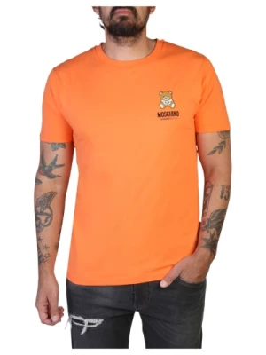 Męska koszulka z nadrukiem logo na wiosnę/lato Moschino