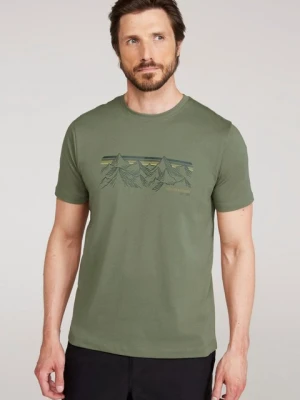 Męska koszulka z nadrukiem — paski i pasmo górskie - White Mountain Warehouse