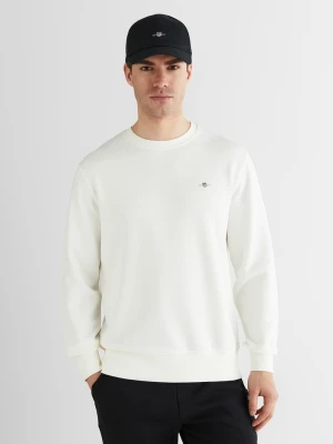 Męska kremowa bluza dresowa z okrągłym dekoltem GANT