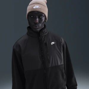 Męska kurtka na zimę z zamkiem na całej długości Nike Club - Czerń