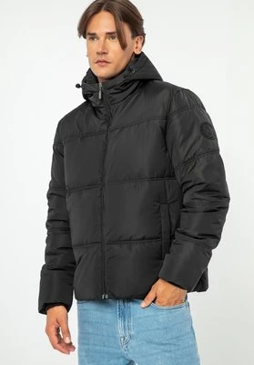 Męska kurtka pikowana z monogramem czarna Wittchen