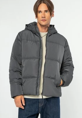 Męska kurtka pikowana z monogramem grafitowa Wittchen