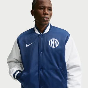 Męska kurtka piłkarska na ławkę rezerwowych Nike Inter Mediolan Authentics (wersja wyjazdowa) - Niebieski