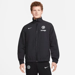 Męska kurtka piłkarska z tkaniny Nike Chelsea F.C. Revival (wersja trzecia) - Czerń