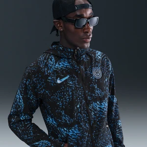 Męska kurtka piłkarska z tkaniny Nike Inter Mediolan AWF - Niebieski