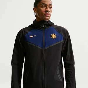 Męska kurtka piłkarska z tkaniny z zamkiem na całej długości Nike Inter Mediolan Tech Windrunner - Czerń