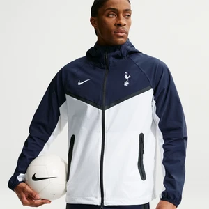Męska kurtka piłkarska z tkaniny z zamkiem na całej długości Nike Tottenham Hotspur Tech Windrunner - Biel