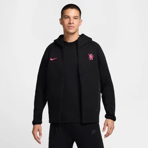 Męska kurtka piłkarska z zamkiem na całej długości Nike Chelsea F.C. Tech Fleece Windrunner (wersja trzecia) - Czerń