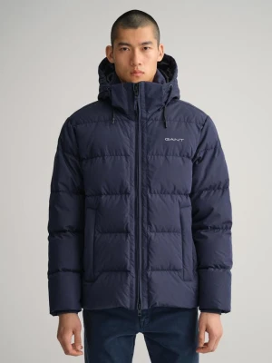 Granatowy Męski Płaszcz z Kapturem GANT