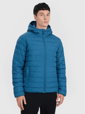 Męska kurtka puchowa pikowana 4F 4FWAW25TDJAM598 - niebieska