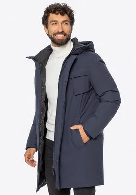 Męska kurtka puchowa z kapturem granatowa Wittchen