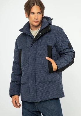 Męska kurtka puchowa z nylonu granatowa Wittchen