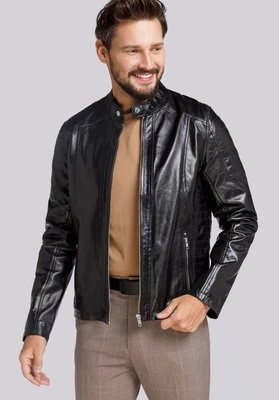 Męska kurtka skórzana z przeszyciami na bokach i ramionach Wittchen