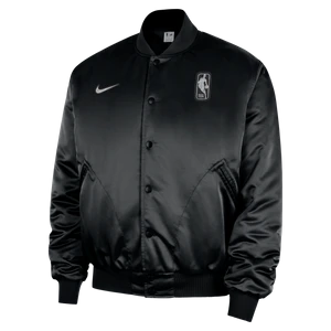 Męska kurtka typu bomberka z zapięciem na zatrzaski na całej długości Nike NBA Team 31 - Czerń