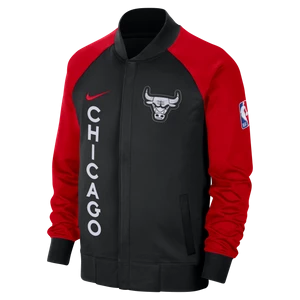 Męska kurtka z długim rękawem i zamkiem na całej długości Nike Dri-FIT Chicago Bulls Showtime City Edition - Czerń