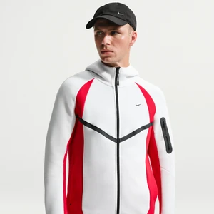 Męska kurtka z dzianiny w kontrastowych kolorach z zamkiem na całej długości Nike Tech Windrunner - Biel