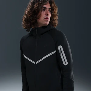 Zdjęcie produktu Męska kurtka z dzianiny z zamkiem na całej długości i akcentami o designie odbijającym światło Windrunner Nike Tech - Czerń