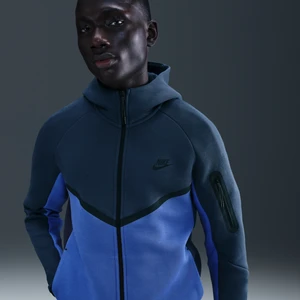 Męska kurtka z dzianiny z zamkiem na całej długości Windrunner Nike Tech - Niebieski