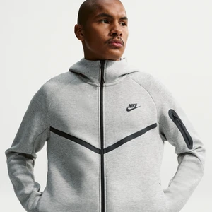 Męska kurtka z dzianiny z zamkiem na całej długości Windrunner Nike Tech - Szary