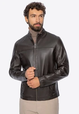 Męska kurtka z naturalnej skóry owczej ciemny brąz Wittchen