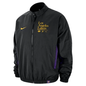 Męska kurtka z tkaniny z grafiką Nike NBA Los Angeles Lakers DNA Courtside - Czerń