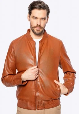 Męska kurtka ze skóry owczej brązowa Wittchen