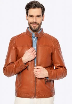 Męska kurtka ze skóry owczej brązowa Wittchen