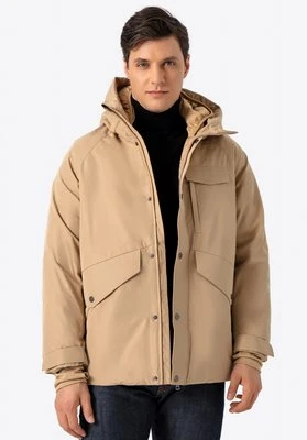 Zdjęcie produktu Męska kurtka zimowa z podwójnym kapturem beżowa Wittchen