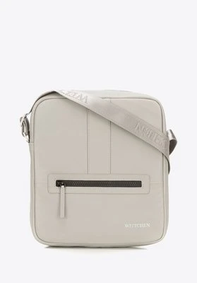 Męska listonoszka skórzana stębnowana średnia szara Wittchen