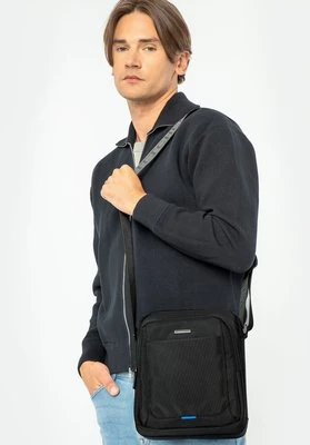 Męska listonoszka z kontrastowymi akcentami czarno - niebieska Wittchen