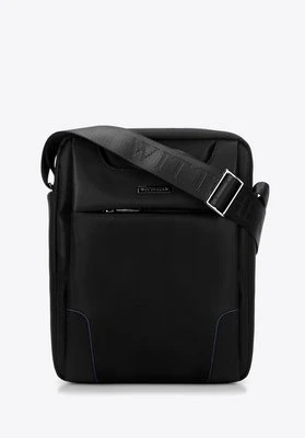 Męska listonoszka z ozdobnym wycięciem czarno-granatowa Wittchen