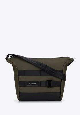 Męska listonoszka z paskiem z przodu mała zielona Wittchen