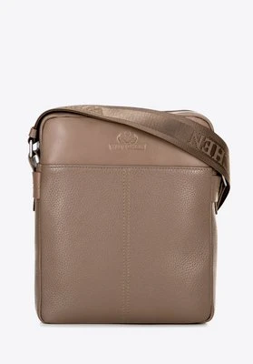 Męska listonoszka ze skóry naturalnej duża taupe Wittchen