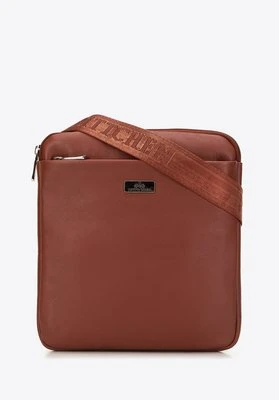 Męska listonoszka ze skóry naturalnej z kieszonką na suwak Wittchen