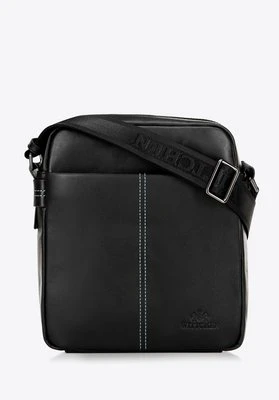 Męska listonoszka ze skóry naturalnej z przeszyciem czarna Wittchen