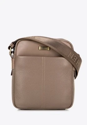 Męska listonoszka ze skóry naturalnej z przeszyciem taupe Wittchen