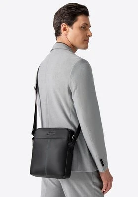 Męska listonoszka ze skóry o dwóch fakturach czarna Wittchen