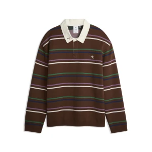 Męska luźna dzianinowa koszulka polo PUMA x LE PÈRE w stylu rugby, Odzież, Brązowy