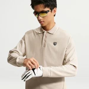 Męska luźna koszulka polo do golfa z długim rękawem Dri-FIT Nike Tailored Performance - Brązowy