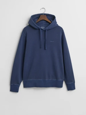 Męska niebieska bawełniana bluza z kapturem z efektem wyblaknięcia GANT
