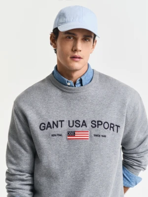 Męska niebieska bawełniana czapka z efektem wyblaknięcia GANT