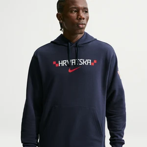 Męska nierozpinana bluza z kapturem Nike Club Chorwacja 2026 - Niebieski